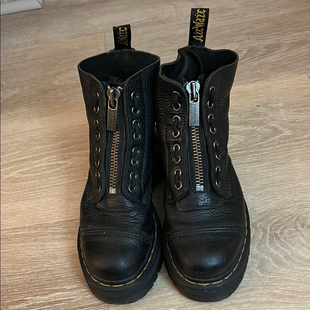 Dr. Martens Sinclair Black Leather Boots with Zipper